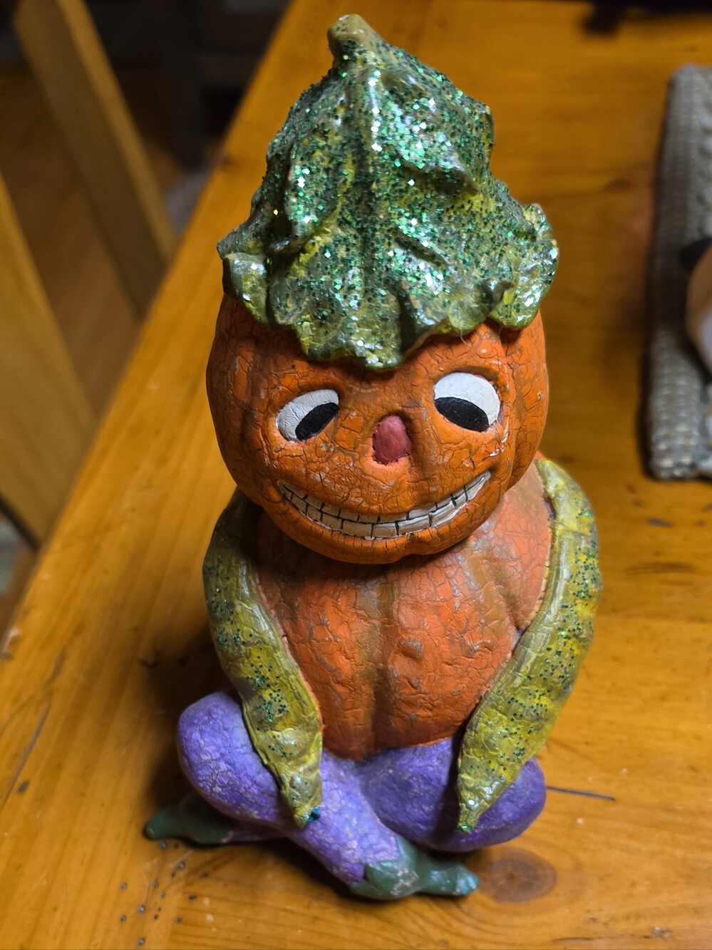 Rare Vintage Pumpkin Man Folk Art Halloween